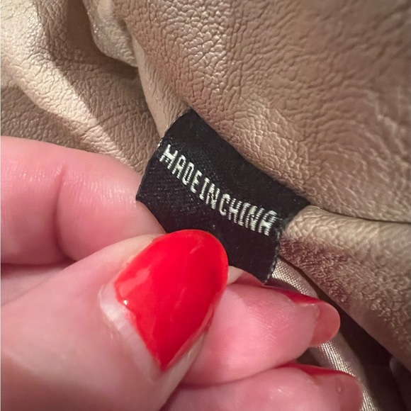 BLANK NYC Women's Cream Moto Jacket, size M, faux leather, zippers, like new - Picture 10 of 11